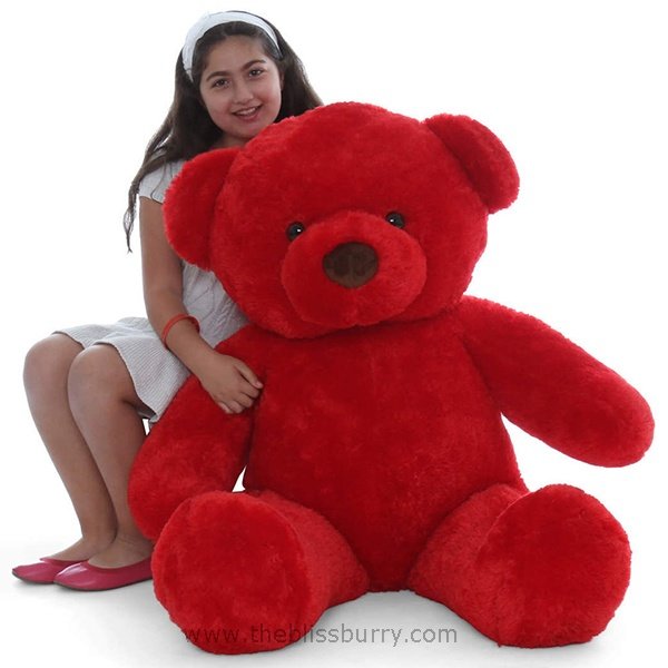 5 feet red teddy bear