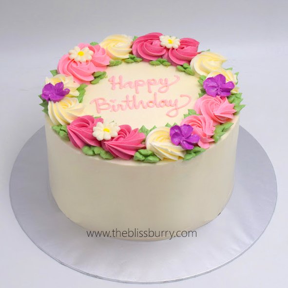 Birthday Round Ribbon Cake